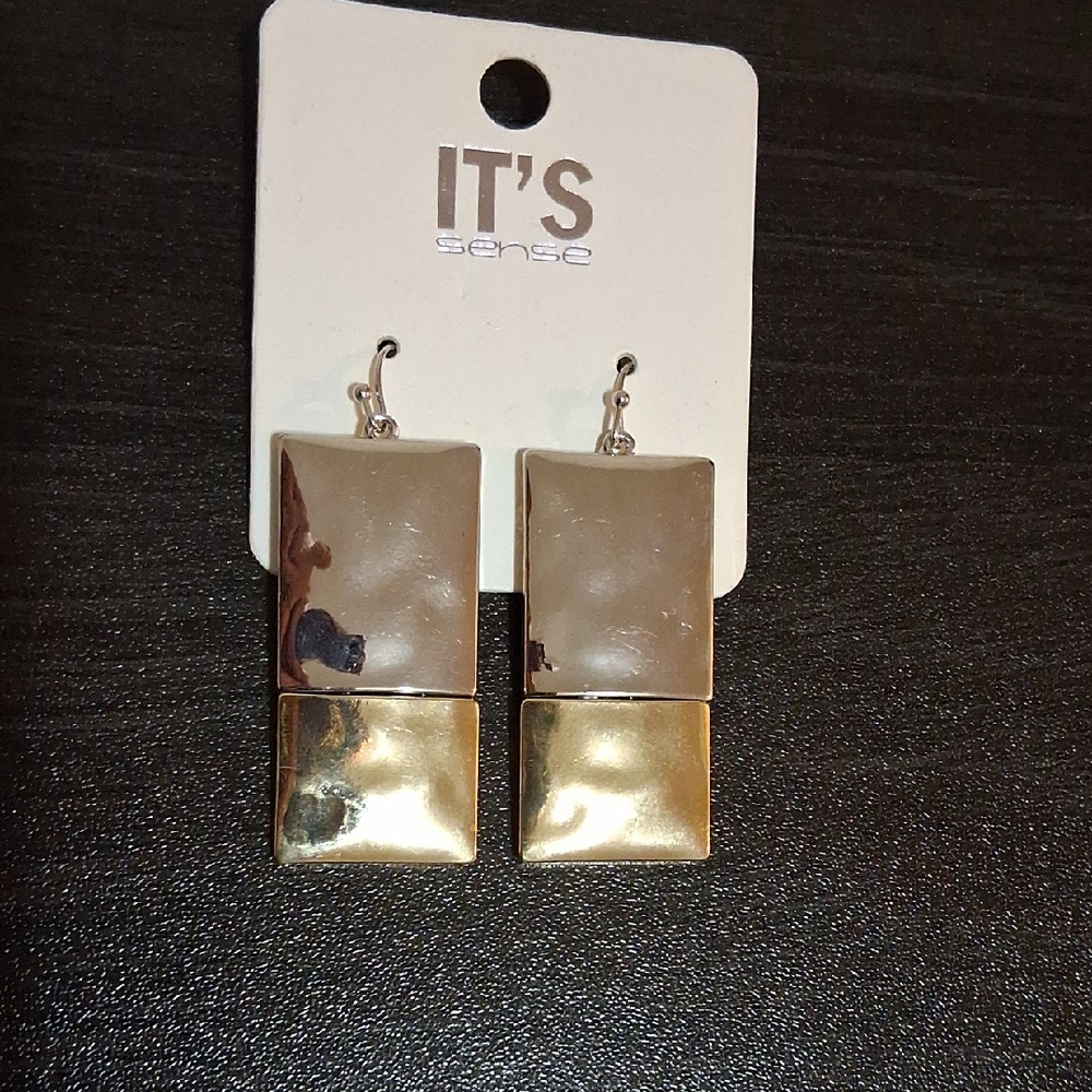 Gold and Silver Geometric Earrings
